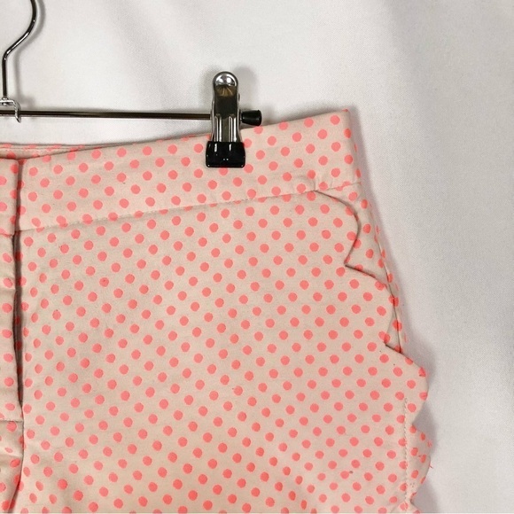 J. Crew Scallop Pocket Neon Pink Polka Dot Chino Shorts 4 - Picture 4 of 7